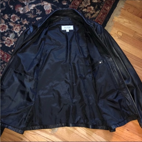 Wilson’s Leather vintage men’s black biker jacket XL - Picture 2 of 8